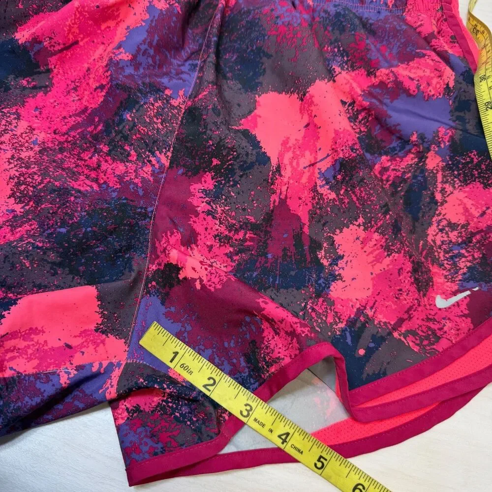 Nike Womens Shorts XL Pink Printed Lined‎ Drawstring Elastic Waist